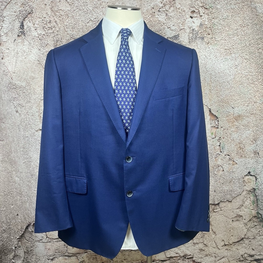 Paul Betenly Blazer Men 48R Blue Sandro Wool Coat Jacket Italy Lanificio Filarte